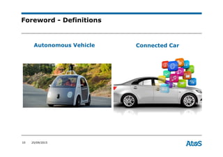 10 25/09/2015
Foreword - Definitions
Autonomous Vehicle Connected Car
 