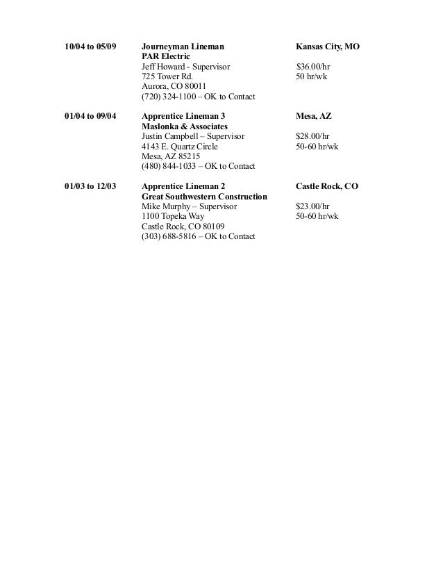 lineman resumes