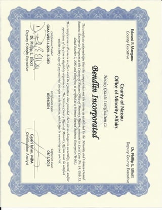 WBE Nassau County Certificate