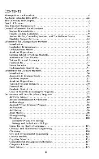 Rice University Map Pdf Rice University 2006-07-Full Pdf