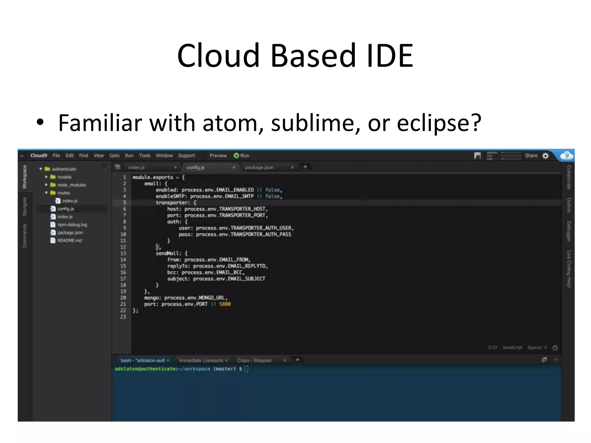 Cloud Based IDE