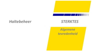 55
STERKTESHaltebeheer
Algemene
tevredenheid
 