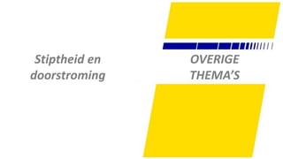84
Stiptheid en
doorstroming
OVERIGE
THEMA’S
 