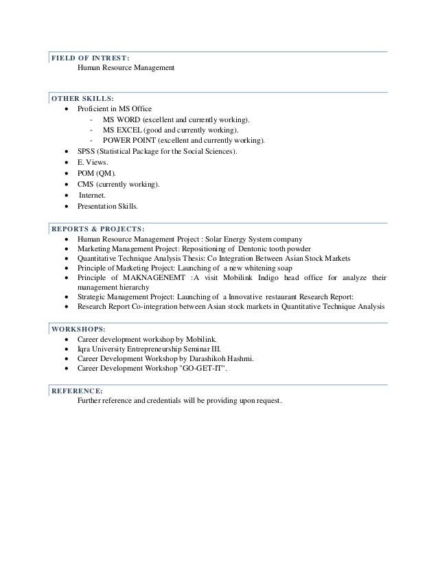 working resume