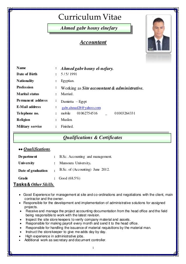 cv accountant ahmed gabr from cv