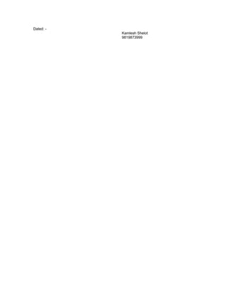 Dated: -
Kamlesh Shelot
9819873999
 