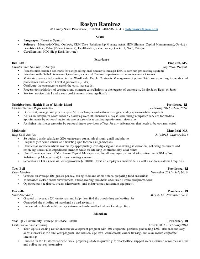 Roslyn Ramirez Resume