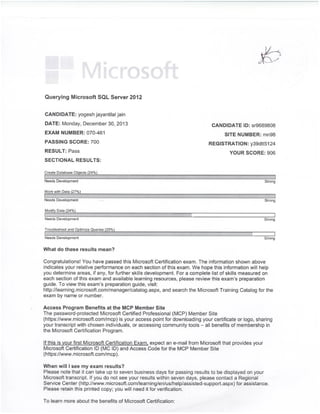 Microsoft SQL SERVER 70 461