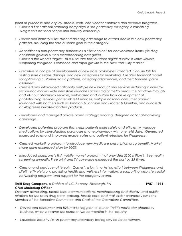 Walgreens Resume sample resume sle resume for retail clerk walgreens Craig Sinclair Resume Walgreens Resume customer service associate resume samples Craig Sinclair Resume