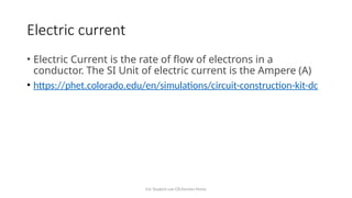 class 11 physics notes on Electric circuit.pptx