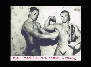 Für seine Verdienste um die Nachwuchsförderung auf dem Sektor
Bodybuilding wurde Kurt Marnul sowohl mit dem steirischen wie
auch dem österreichischen Ehrenkreuz ausgezeichnet.
Seit mehr als 52 Jahren führt und leitet er die Athletik-Union-Graz,
aus der neben Arnold eine Vielzahl erfolgreicher Bodybuilder hervor-
gegangen sind.
Kurt Marnul und Arnold Schwarzenegger verbindet seit dem ersten
Trainingstag im Mai 1961 eine Jahrzehnte lange dauernde Freund-
schaft.
10
 