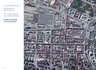 Das heutige Hotel Brunnenhof in München beherbergte die
erste Trainingsstätte von Arnold Schwarzenegger in München.
Im zweiten Stock befand sich hier Rolf Putzingers Sportstudio,
eines der ersten Fitnesscenter in Deutschland.
MÜNCHEN
6
 