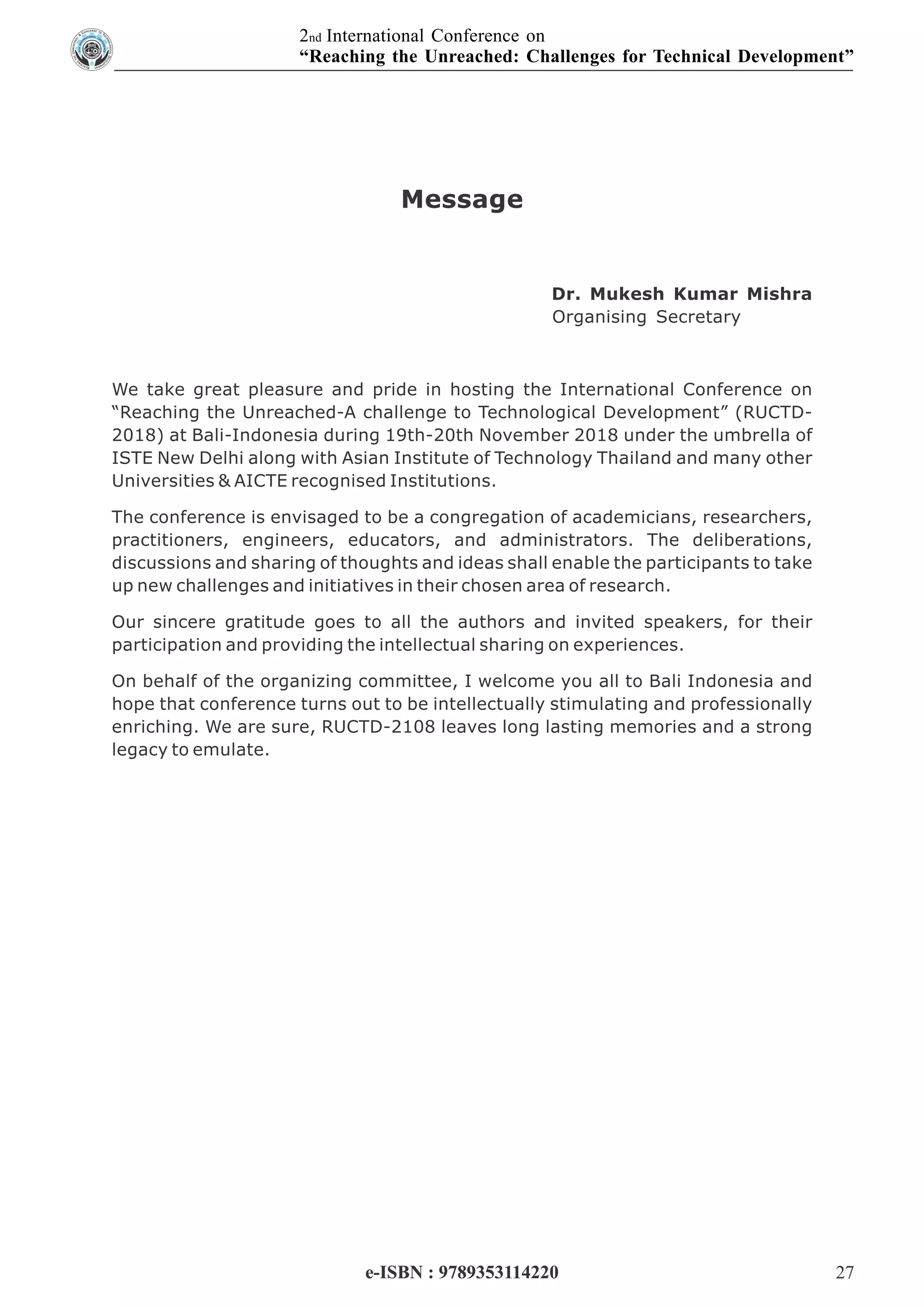 International Conference E-Book Proceeding E-RUCTD-2018