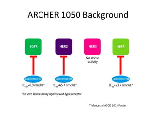 ARCHER 1050 Background
T Mok, et al ASCO 2013 Poster
 