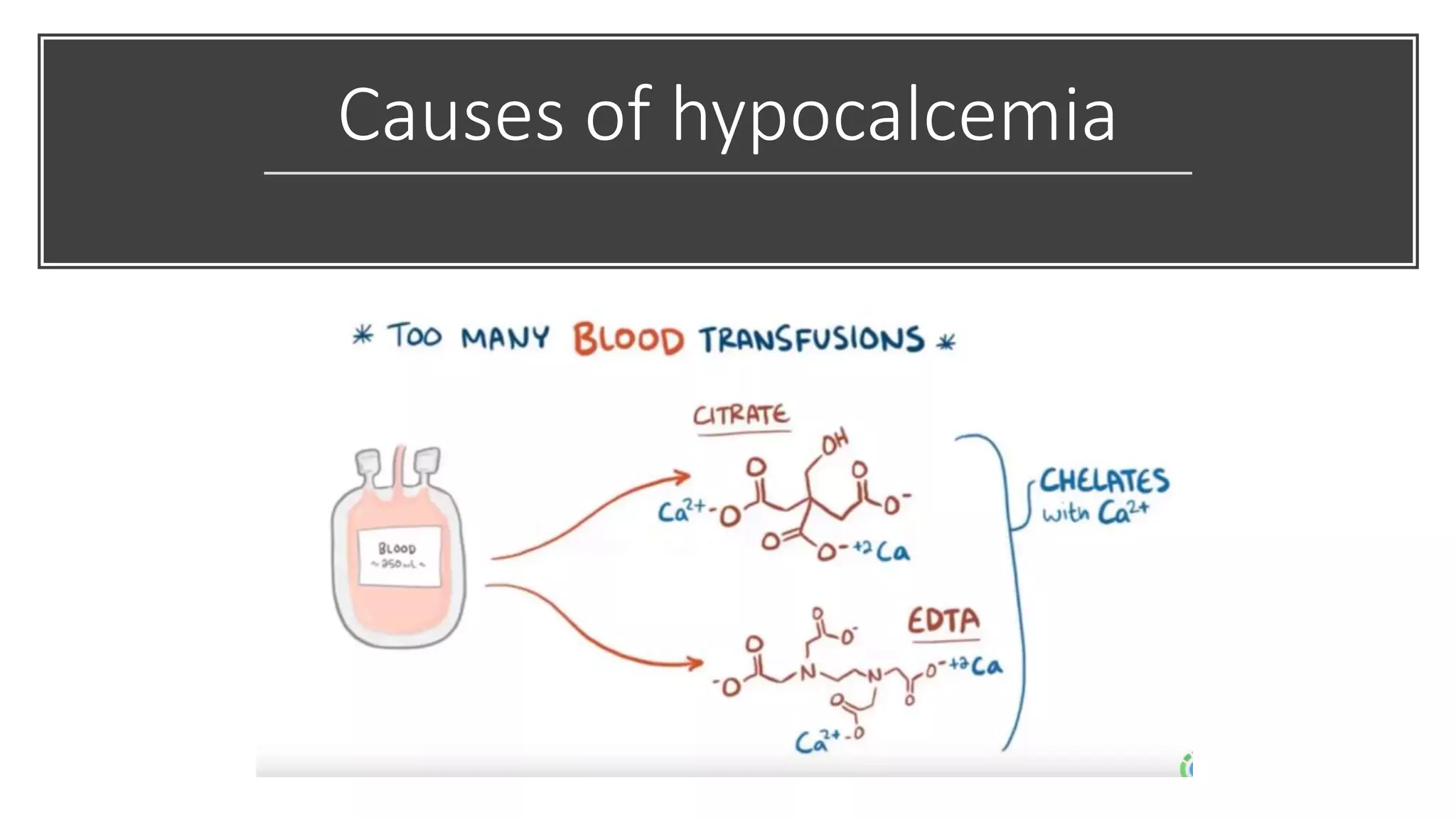 Causes of hypocalcemia
 