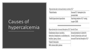 Causes of
hypercalcemia
 