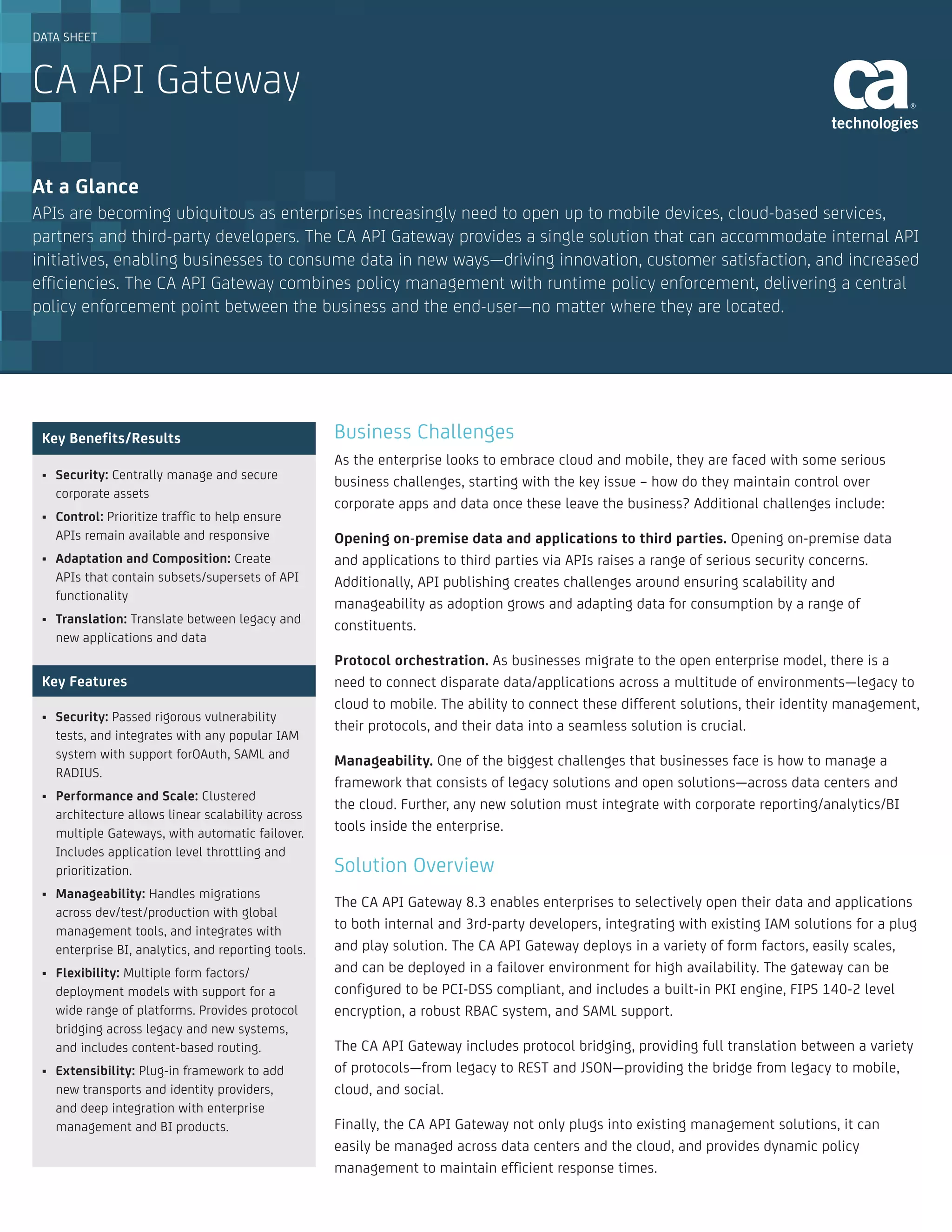 CA API Gateway | PDF | Cloud Computing | Internet