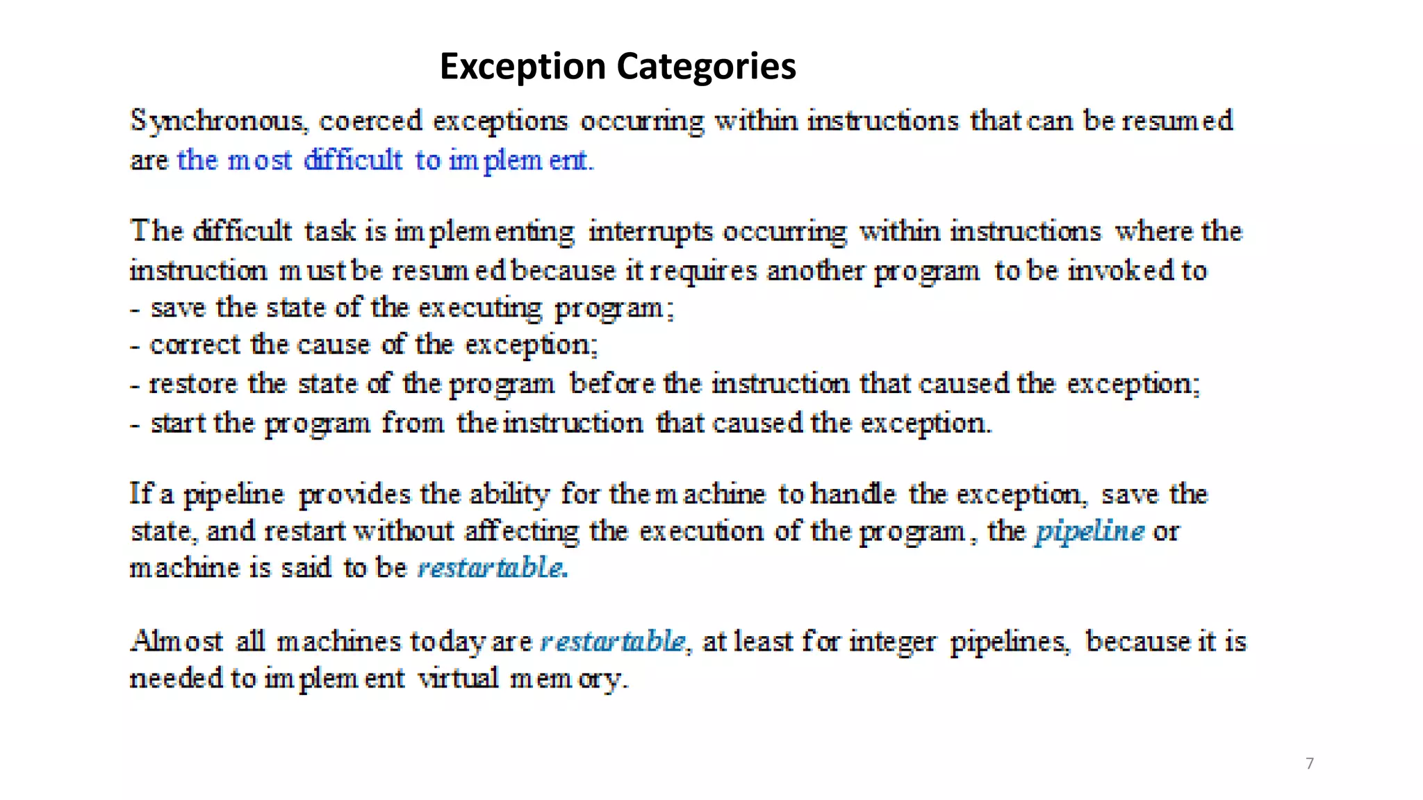 7 Exception Categories 
