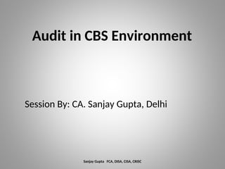 Audit in CBS environment by SBI PNB HDFC | PPT