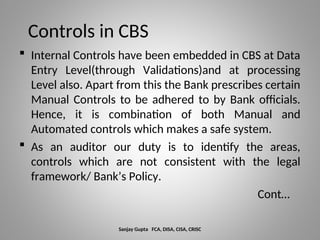 Audit in CBS environment by SBI PNB HDFC | PPT