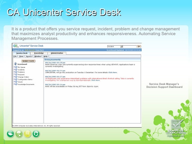 Ca Service Desk Presentation