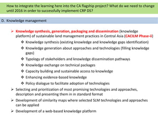 Can we integrate learning in Central Asia Flagship Project?