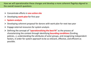 Can we integrate learning in Central Asia Flagship Project?