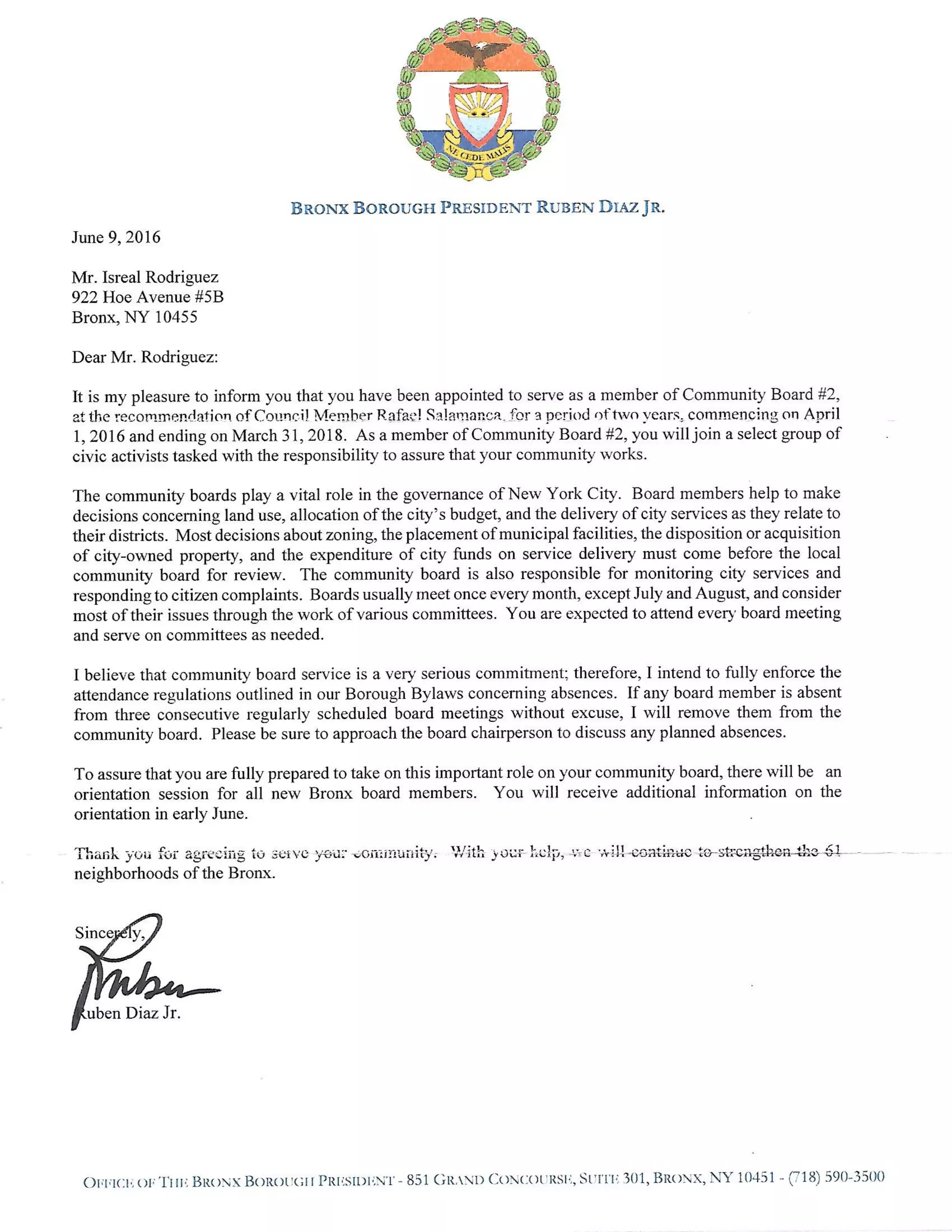 Community board letter 2016 | PDF