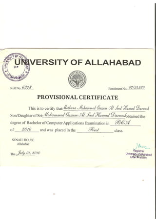 proff certificate 001