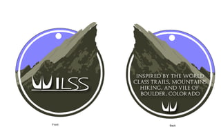 I
Inspired by the world
class trails, mountains
hiking, and vile of
Boulder, Colorado
Front Back
 