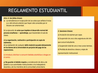REGLAMENTO ESTUDIANTIL
 