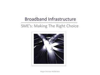 Broadband Infrastructure
SME’s: Making The Right Choice




          Megan Sheridan N00083839
 