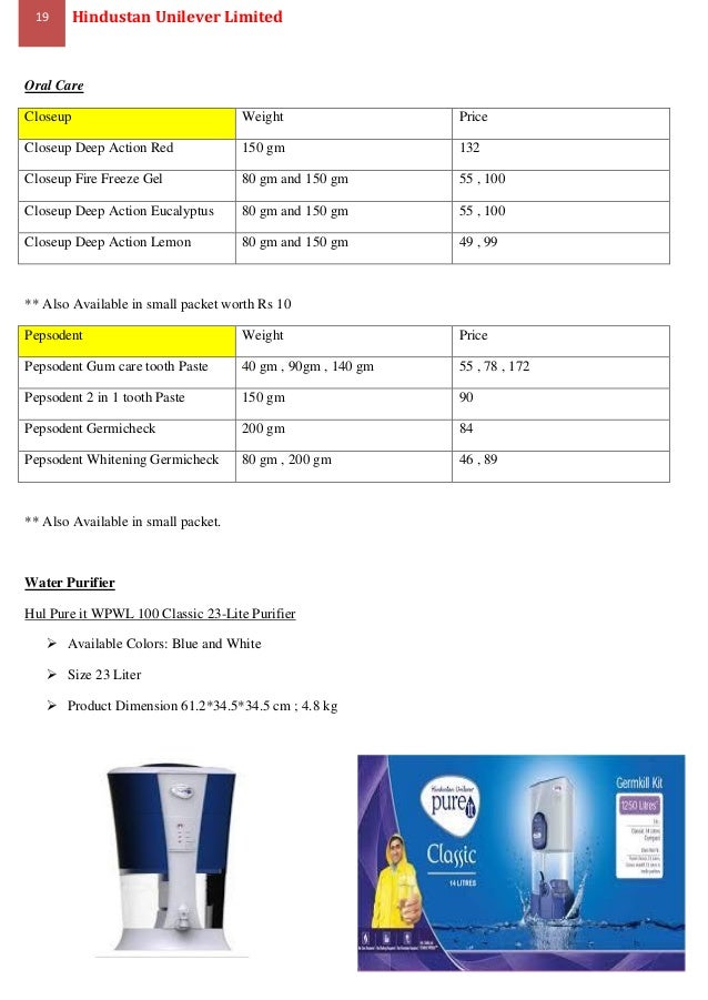 HUL PRODUCT MIX