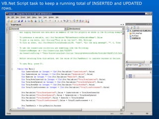 VB.Net Script task to keep a running total of INSERTED and UPDATED rows. 