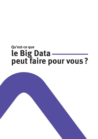 Qu’est-ce que
le Big Data
peut faire pour vous ? 
 