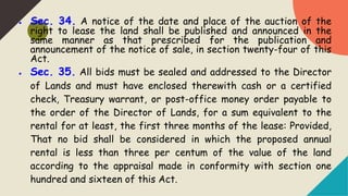 Ca 141 week 3 (lease and free patents) | PPTX