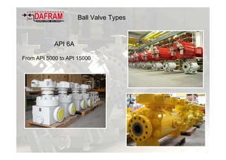 Ball Valve Types
API 6A
From API 5000 to API 15000
 
