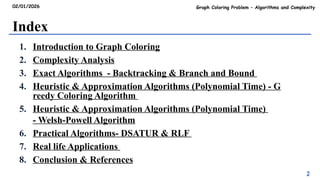 Graph Coloring Problem in Engineering Mathematics and Algorithms | PPTX