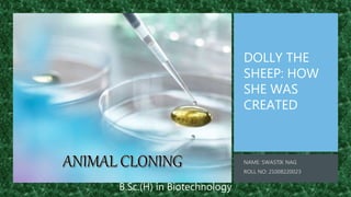 DOLLY THE
SHEEP: HOW
SHE WAS
CREATED
B.Sc.(H) in Biotechnology
 