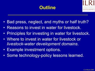 Investment options for integrating water management and crop and livestock production in sub-Saharan Africa