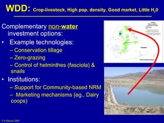 Investment options for integrating water management and crop and livestock production in sub-Saharan Africa