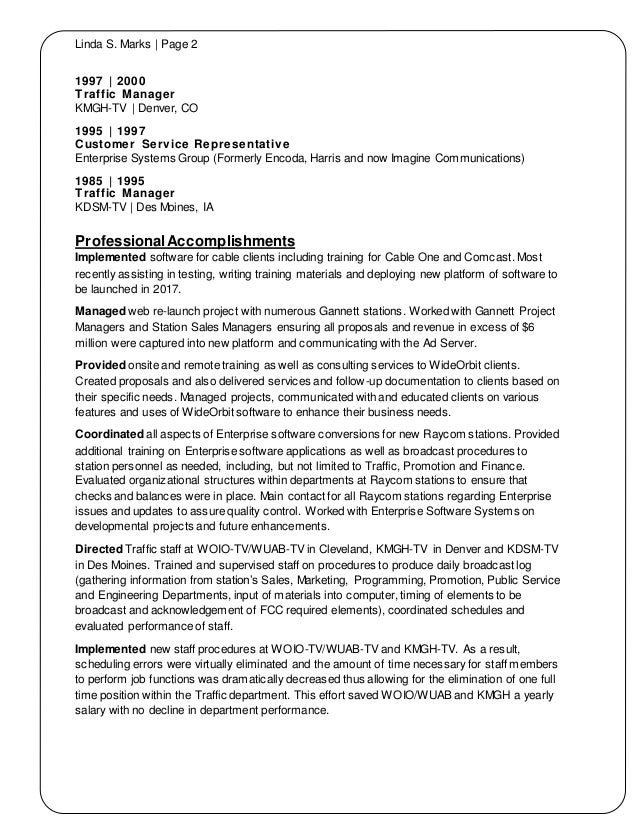 traffic manager resumes