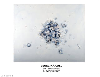 GEORGINA COLL
                           S/T. Tècnica mixta
                           2n BATXILLERAT
lunes 23 de abril de 12
 