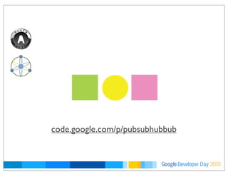 Developer DayGoogle 2010
code.google.com/p/pubsubhubbub
 