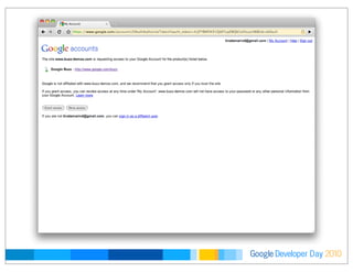 Developer DayGoogle 2010
 