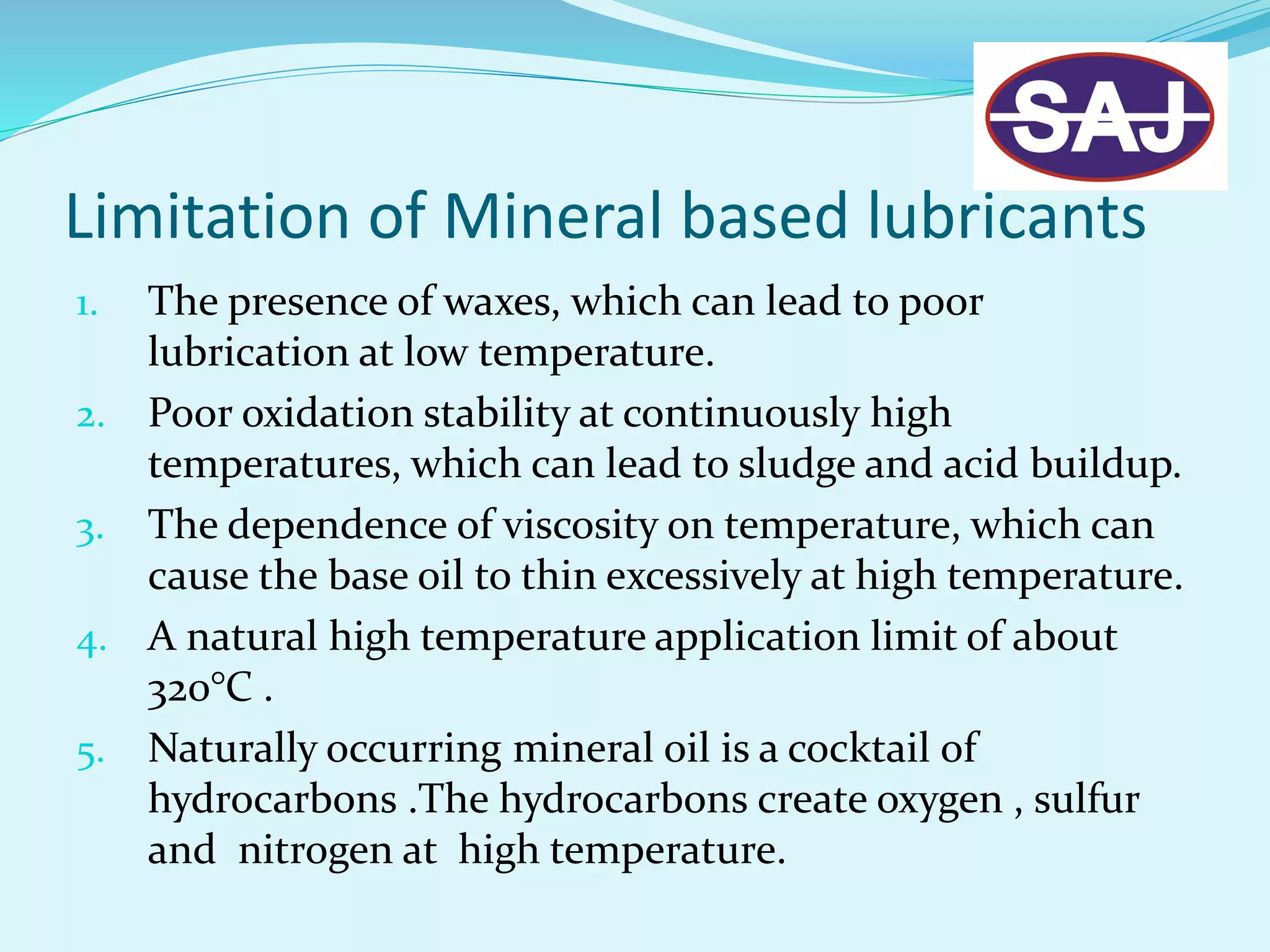 Presentation on lubricants | PPTX
