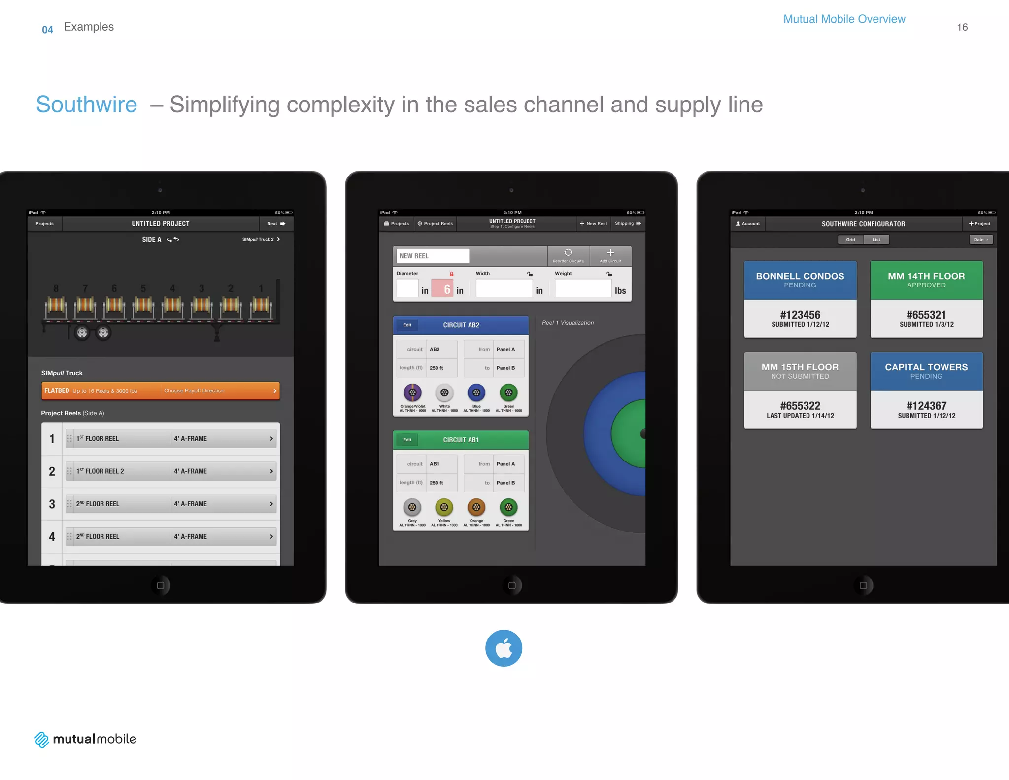 Mutual Mobile Overview 
Southwire – Simplifying complexity in the sales channel and supply line
04 Examples 16
 
