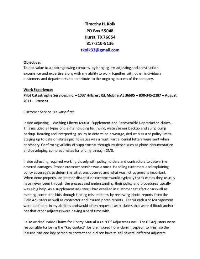 resume insurance 2016