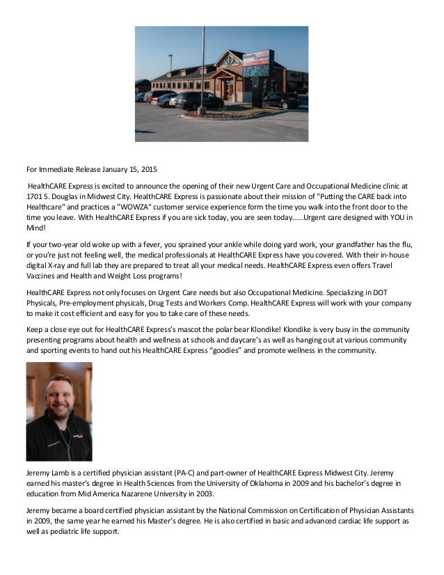 For Immediate Release January 15