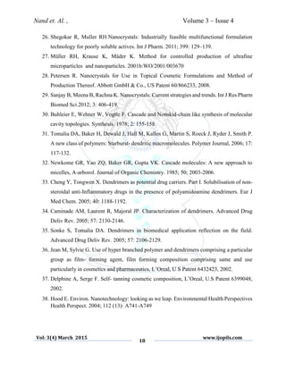 role of nanotechnology in cosmetics | PDF
